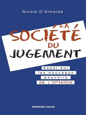 cover image of La société du jugement